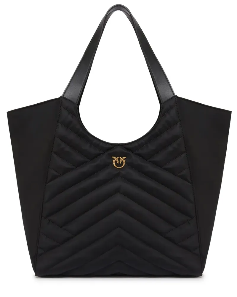 Pinko Gesteppte Handtasche mit Logo - Schwarz Schwarz