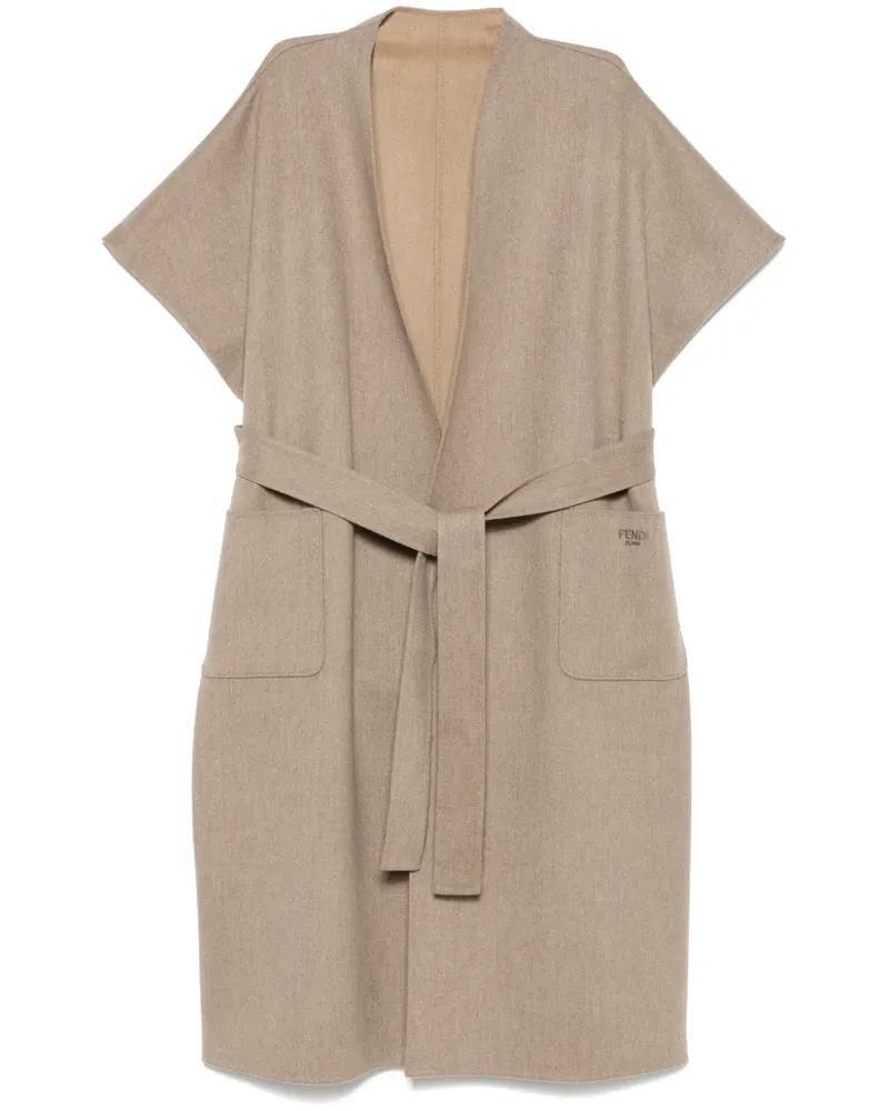 Fendi Cape mit Gürtel - Braun Braun
