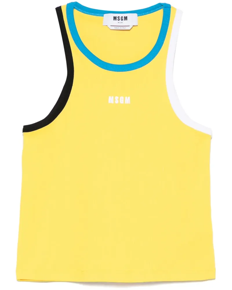 MSGM Tanktop mit Kontrastborten - Gelb Gelb