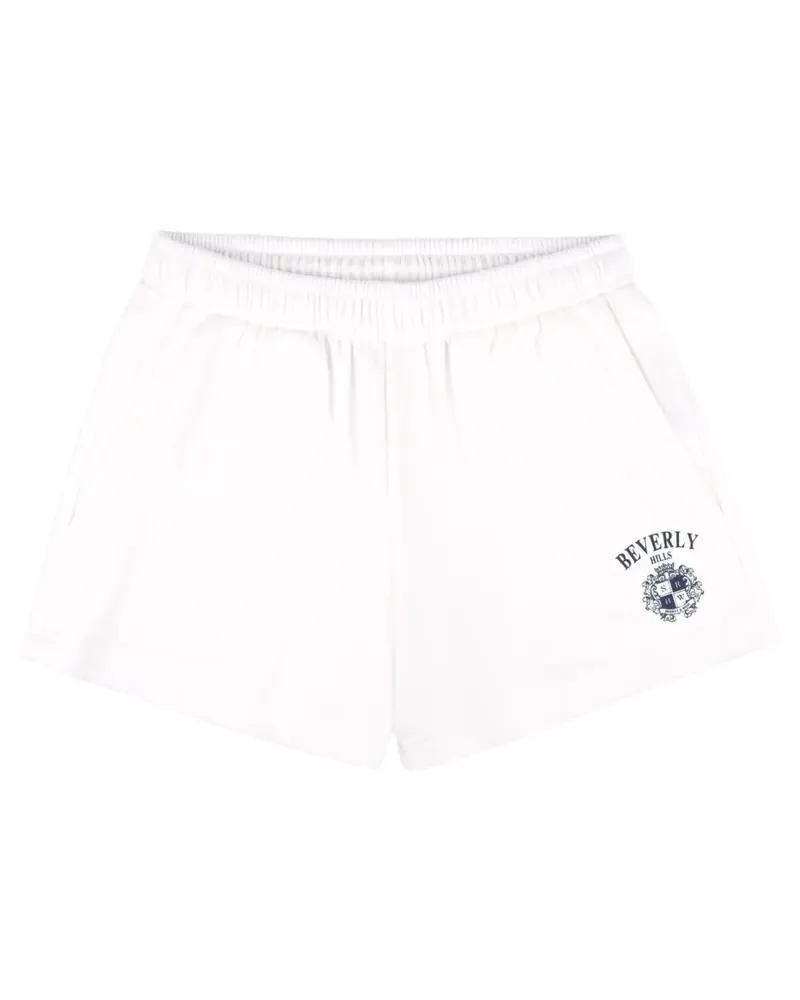 SPORTY & RICH Beverly Hills Crest Shorts - Weiß Weiß