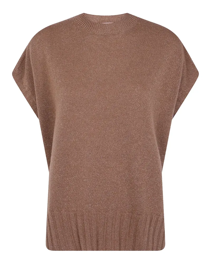 Twin-Set lurex-knit sleeveless sweater - Braun Braun