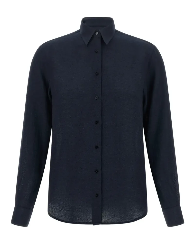 XACUS Marta curved-hem shirt - Blau Blau