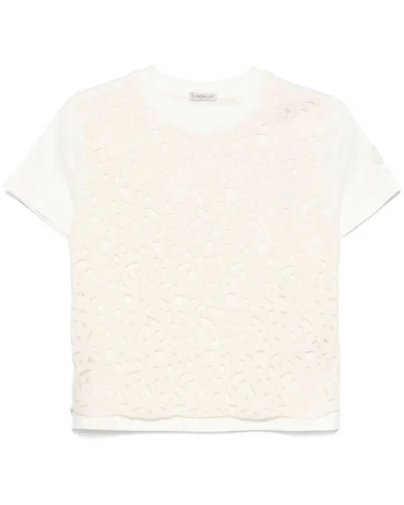Moncler Makramee-T-Shirt - Weiß Weiß