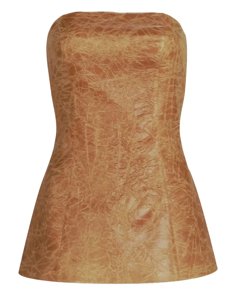Silvia Tcherassi Astor textured strapless top - Braun Braun