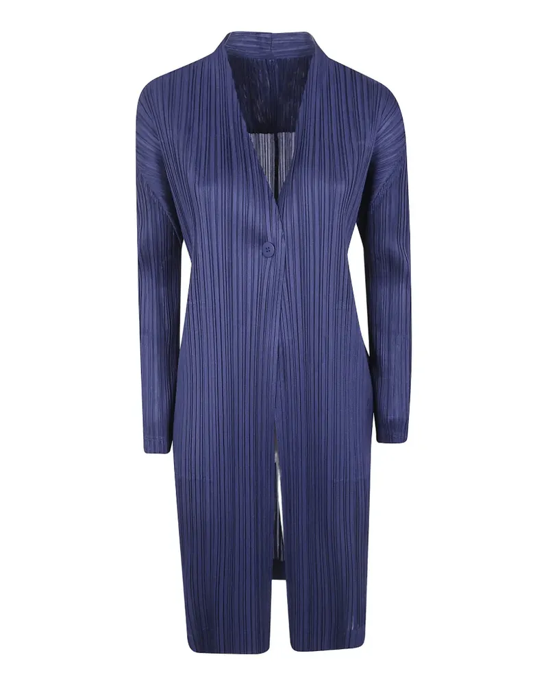 Issey Miyake Plissierter Mantel - Blau Blau