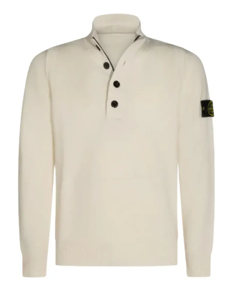 Stone Island Pullover mit Knopfleiste und Logo-Patch - Nude Nude