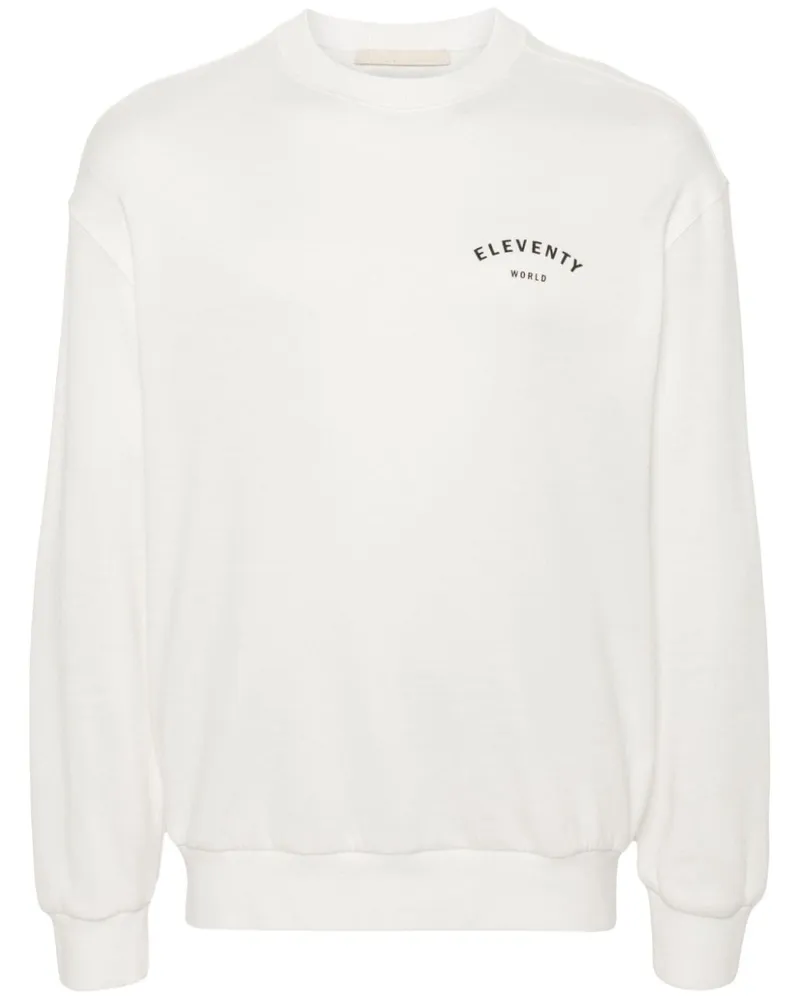 Eleventy Sweatshirt mit Logo-Print - Weiß Weiß