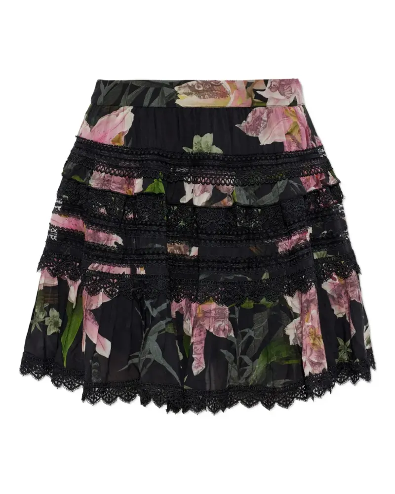 AllSaints Gestufter Zora Rock mit Blumenprint - Schwarz Schwarz