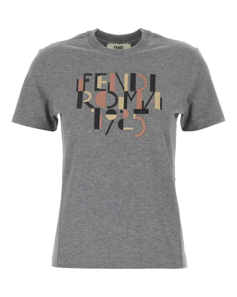 Fendi T-Shirt mit Logo-Print - Grau Grau