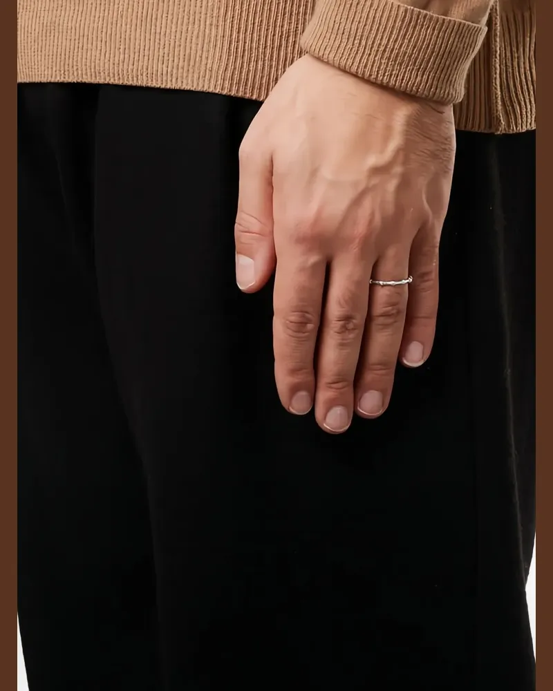 BLEUE BURNHAM Ring im Bambus-Design - Silber Silber