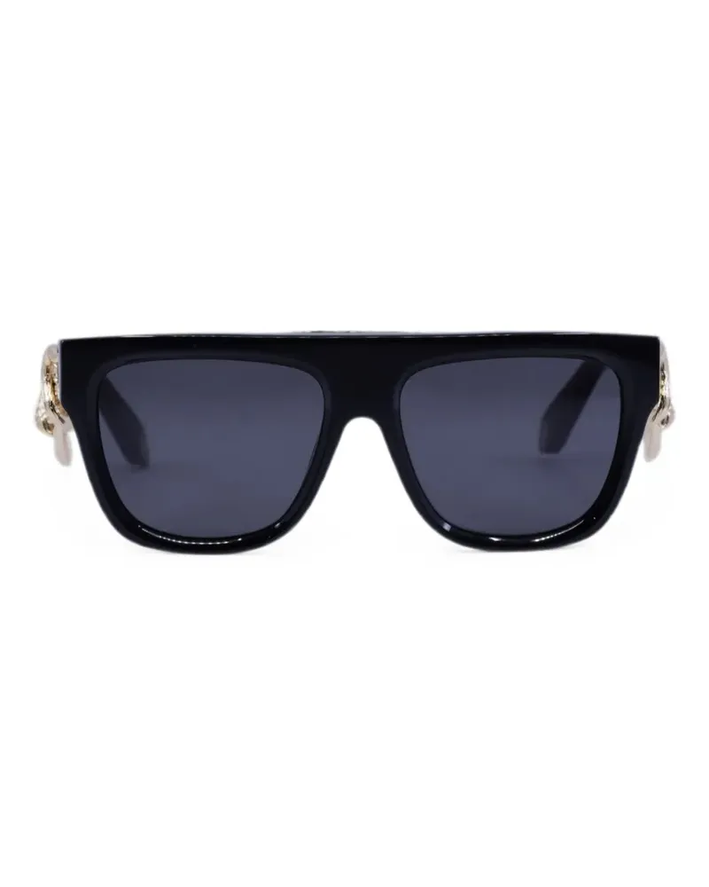 Roberto Cavalli Eckige Sonnenbrille mit Schlangen-Detail - Schwarz Schwarz