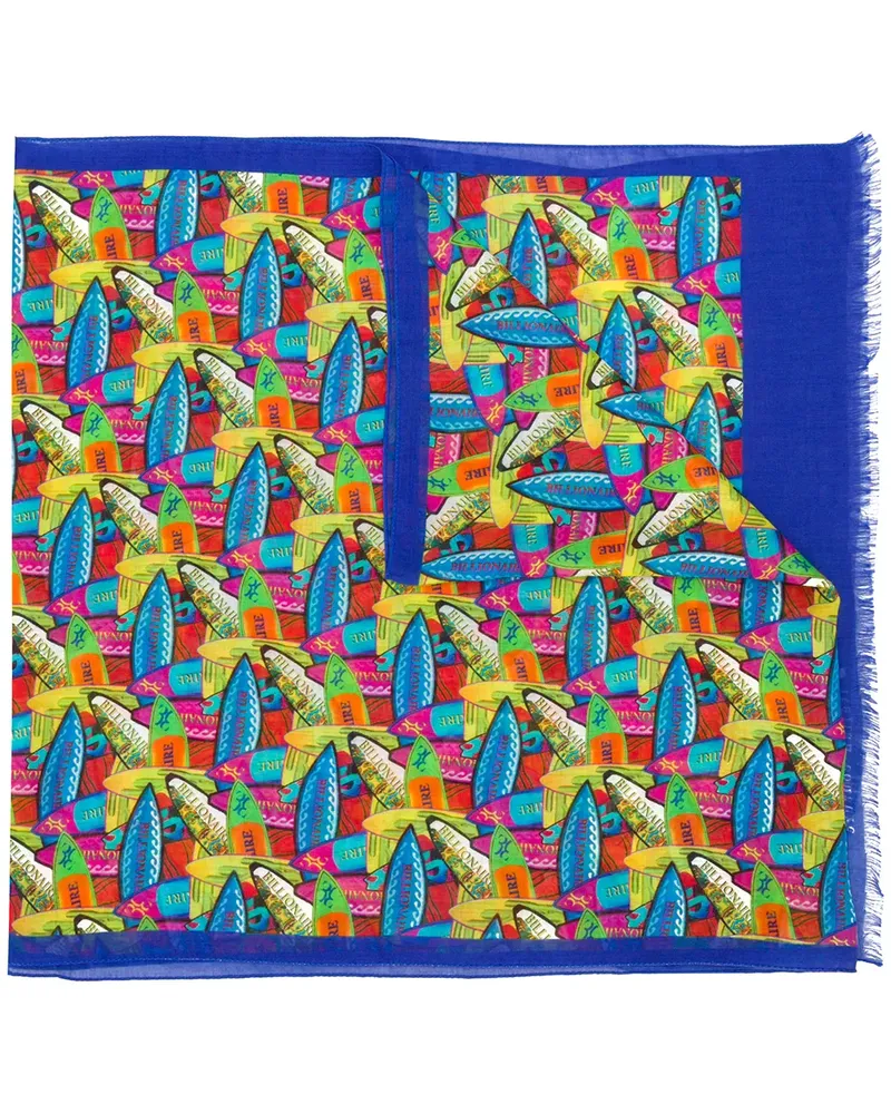 Billionaire Schal mit Surfbrett-Print - Blau Blau