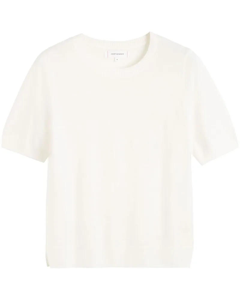 Chinti & Parker Fein gestricktes Merino-T-Shirt - Weiß Weiß