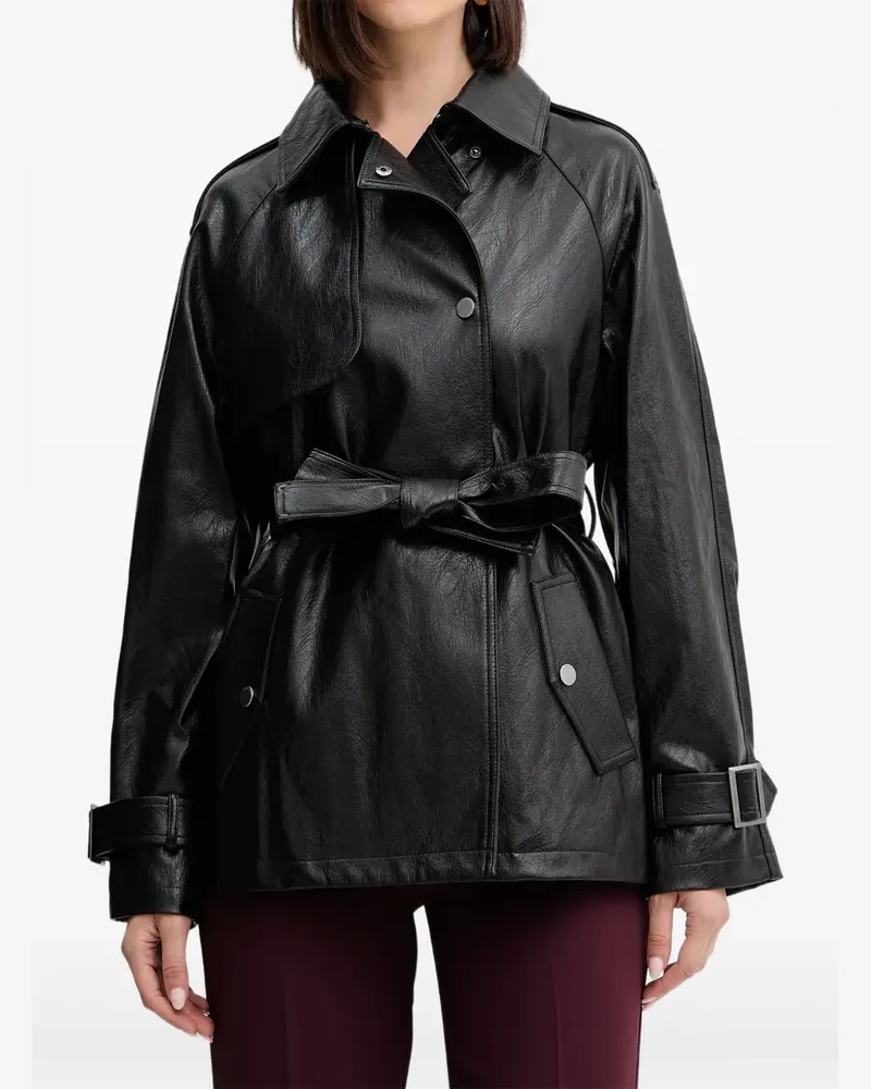 Guess Jacke mit Knöpfen und Gürtel - Schwarz Schwarz