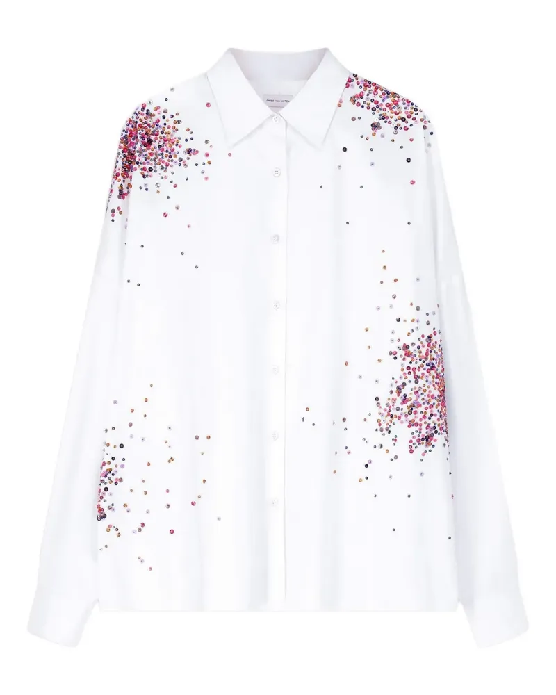 Dries van Noten Verziertes Hemd - Weiß Weiß