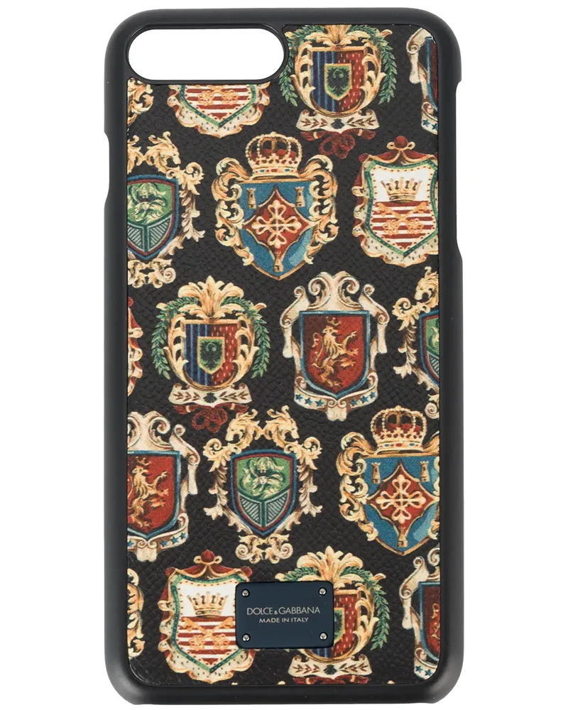 Dolce & Gabbana iPhone 7-Hülle mit Wappen-Print - Schwarz Schwarz