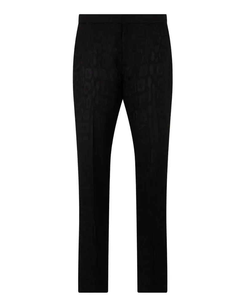 Roberto Cavalli leopard-jacquard tailored trousers - Schwarz Schwarz