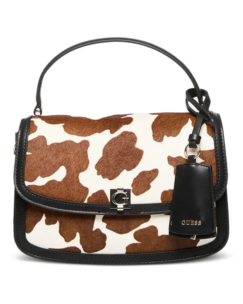 Guess Audrey cow-print logo-plaque tote bag - Braun Braun
