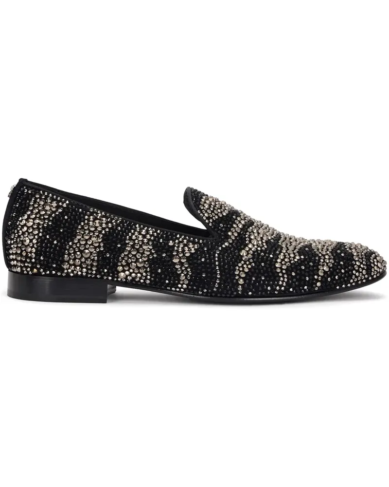 Roberto Cavalli Loafer mit Strass - Schwarz Schwarz