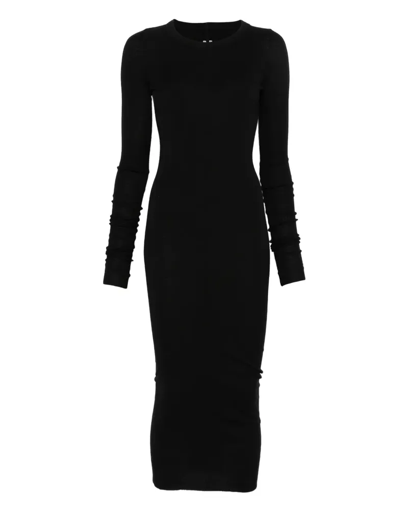 Rick Owens Midikleid mit langen Ärmeln - Schwarz Schwarz