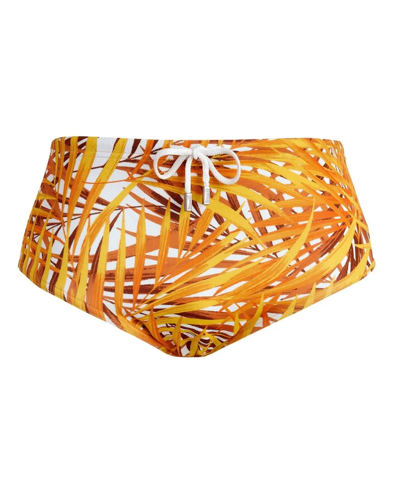 Vilebrequin Badehose mit Palm Leaves-Print - Orange Orange