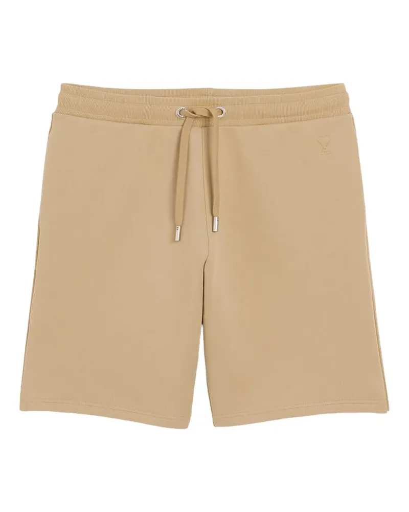 AMI Paris cotton shorts with embossed Ami de Coeur - Nude Nude
