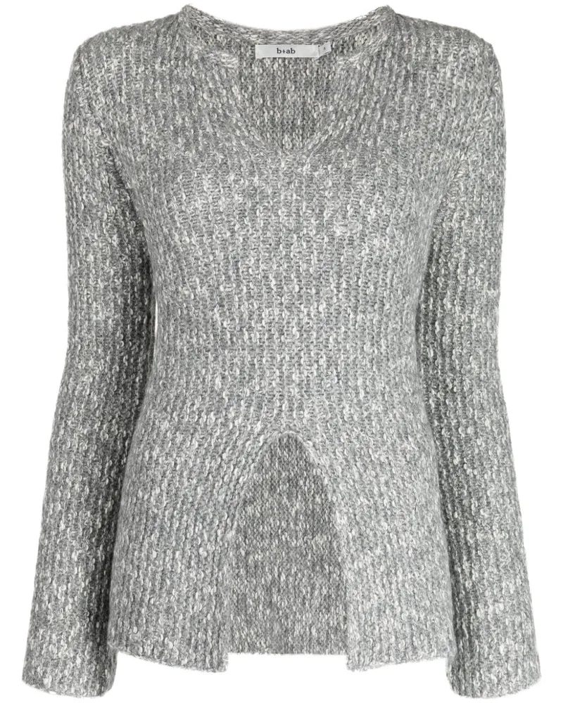 b+ab Melierter Pullover - Grau Grau