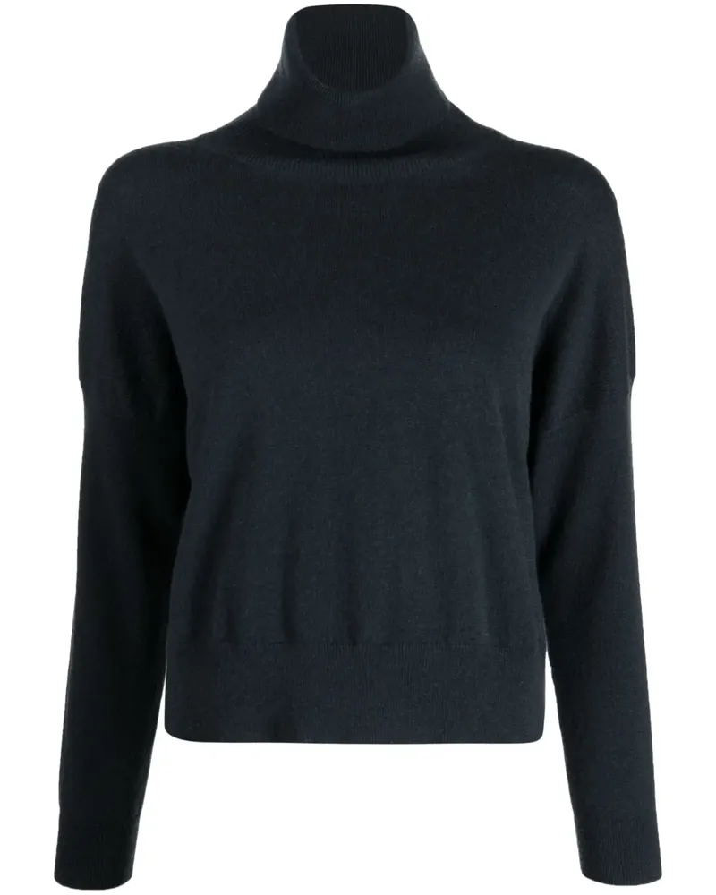 N.Peal Gerippter Rollkragenpullover aus Kaschmir - Blau Blau