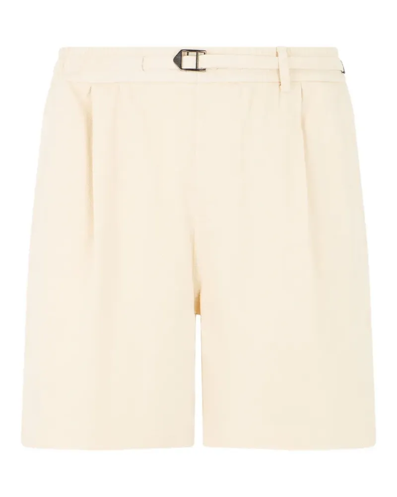 Roberto Cavalli buckle-fastening pleated cotton shorts - Weiß Weiß