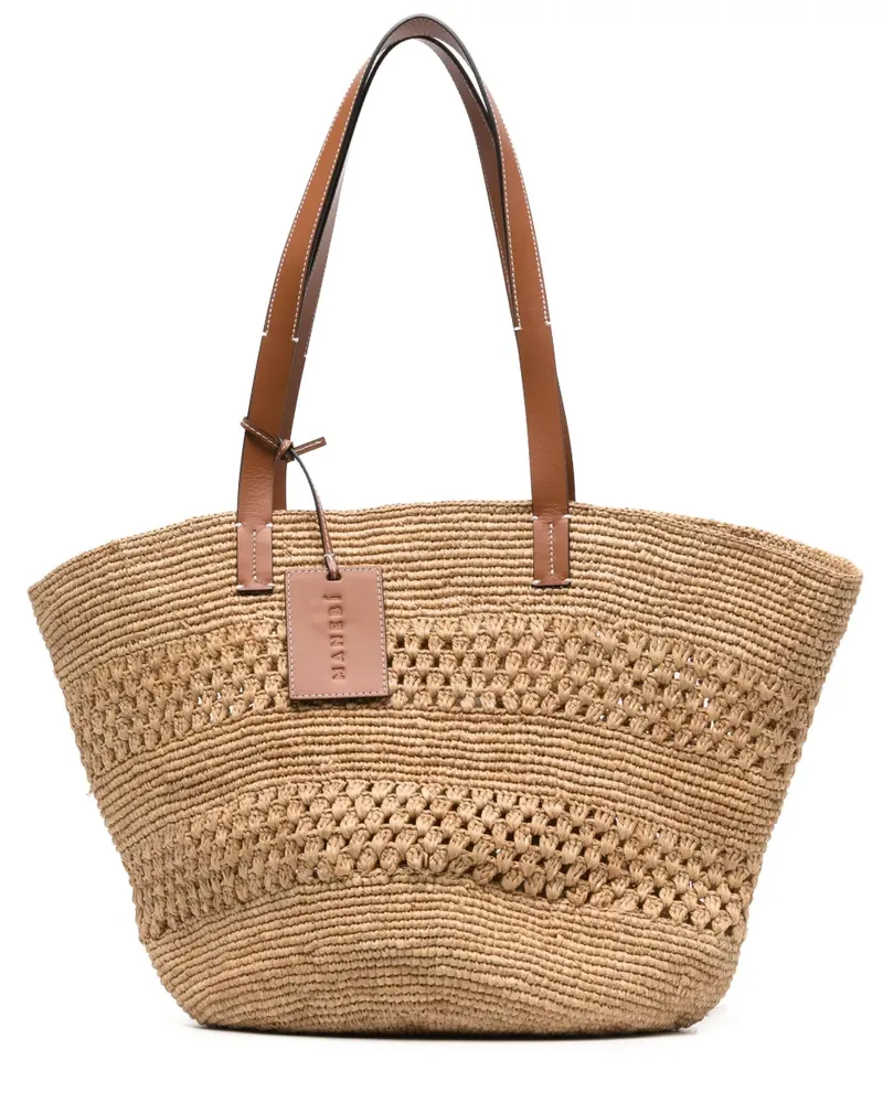 Manebí Shopper mit Logo-Schild - Nude Nude
