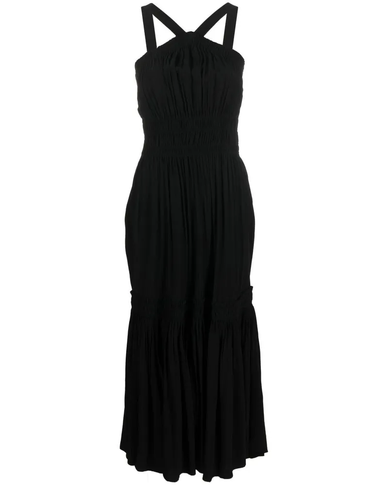 Proenza Schouler Gerafftes Neckholder-Kleid - Schwarz Schwarz