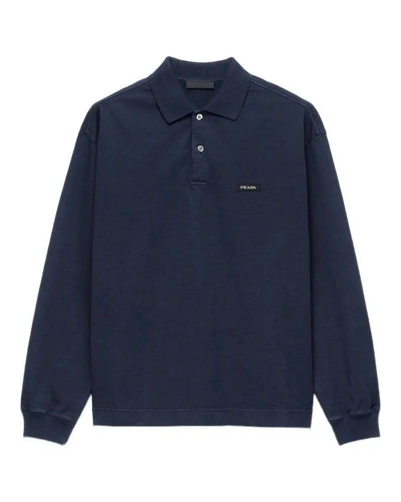 Prada Poloshirt mit langen Ärmeln - Blau Blau