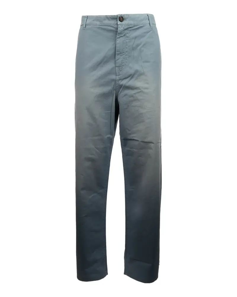 Miu Miu logo-embroidered ombré-effect trousers - Blau Blau