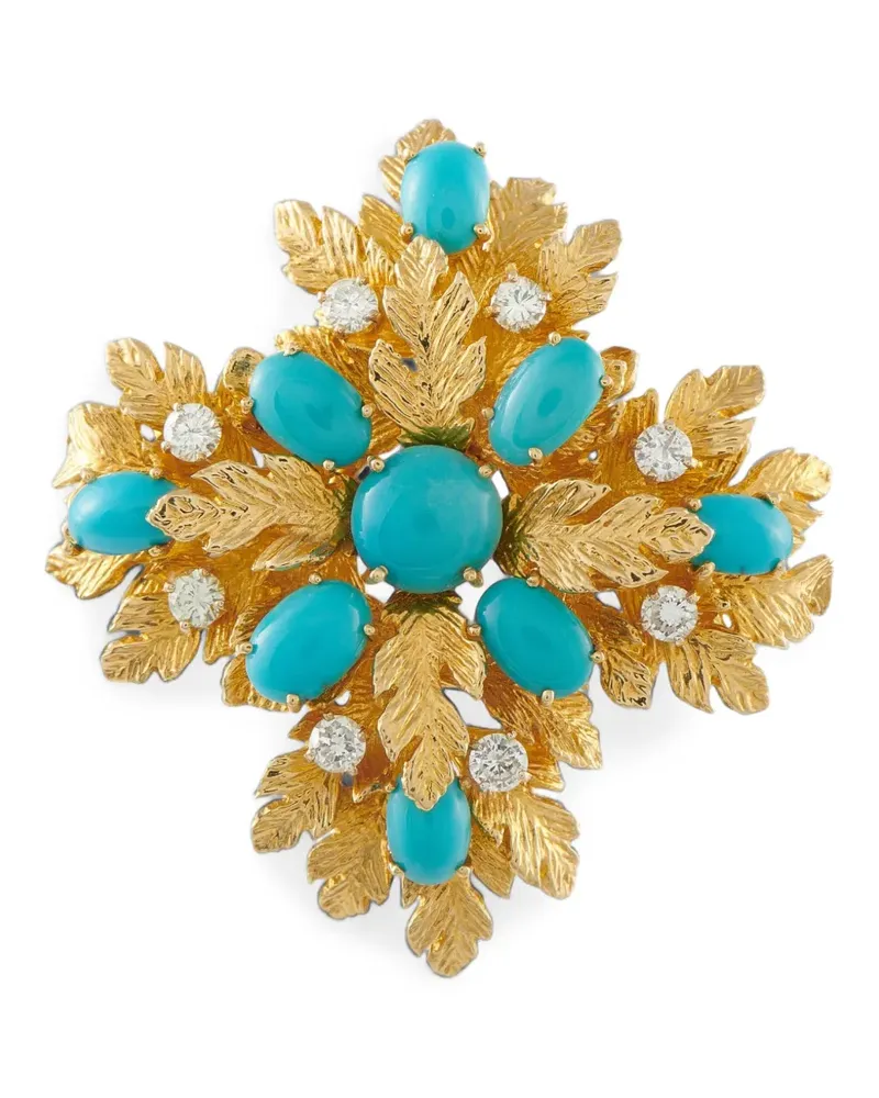 Cartier turquoise and diamond brooch - Gold Gold