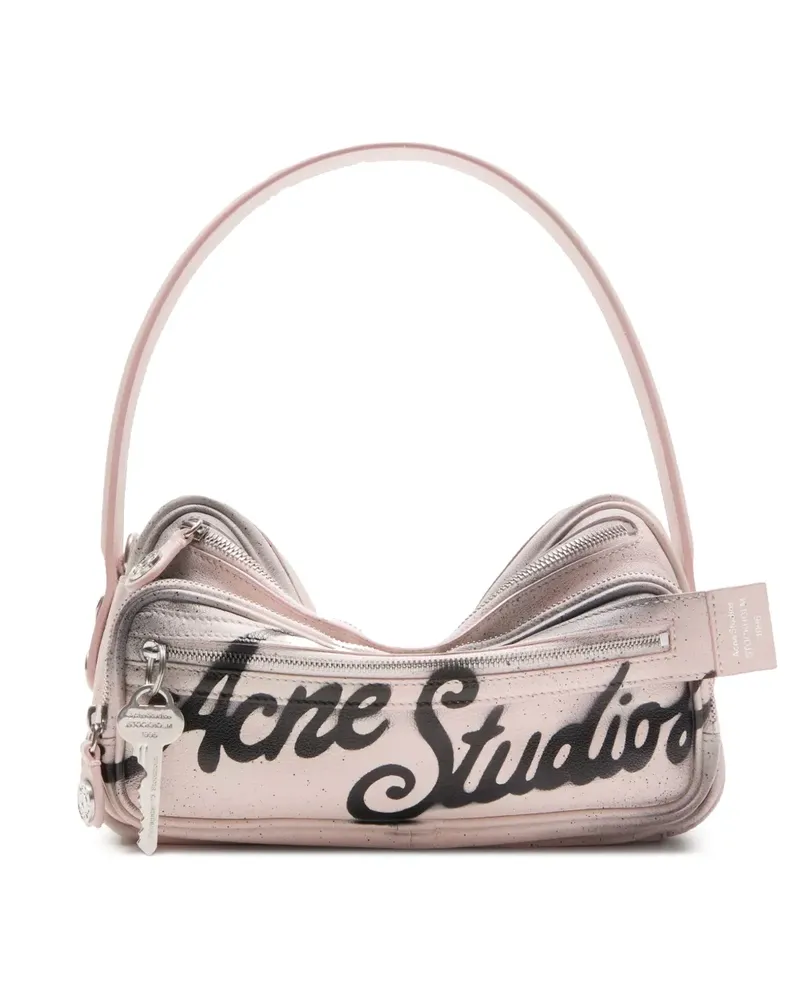 Acne Studios Schultertasche mit Logo-Print - Rosa Rosa