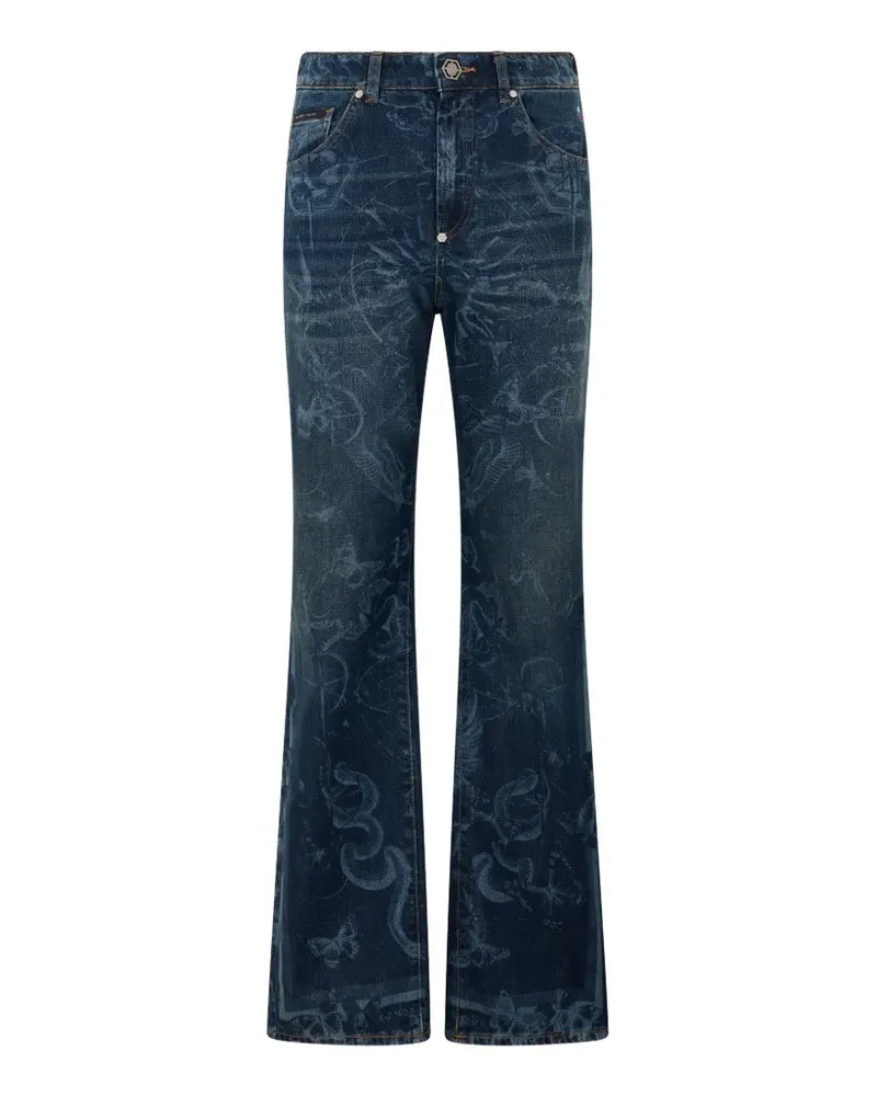 Philipp Plein Jeans mit Schmetterlingsprint - Blau Blau