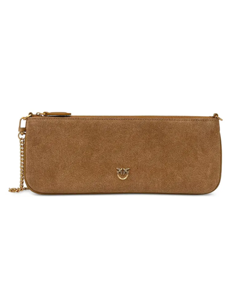 Pinko Love Birds Clutch aus Wildleder - Braun Braun