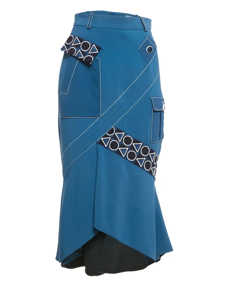 Peter Pilotto Rock mit Kontrastnähten - Blau Blau