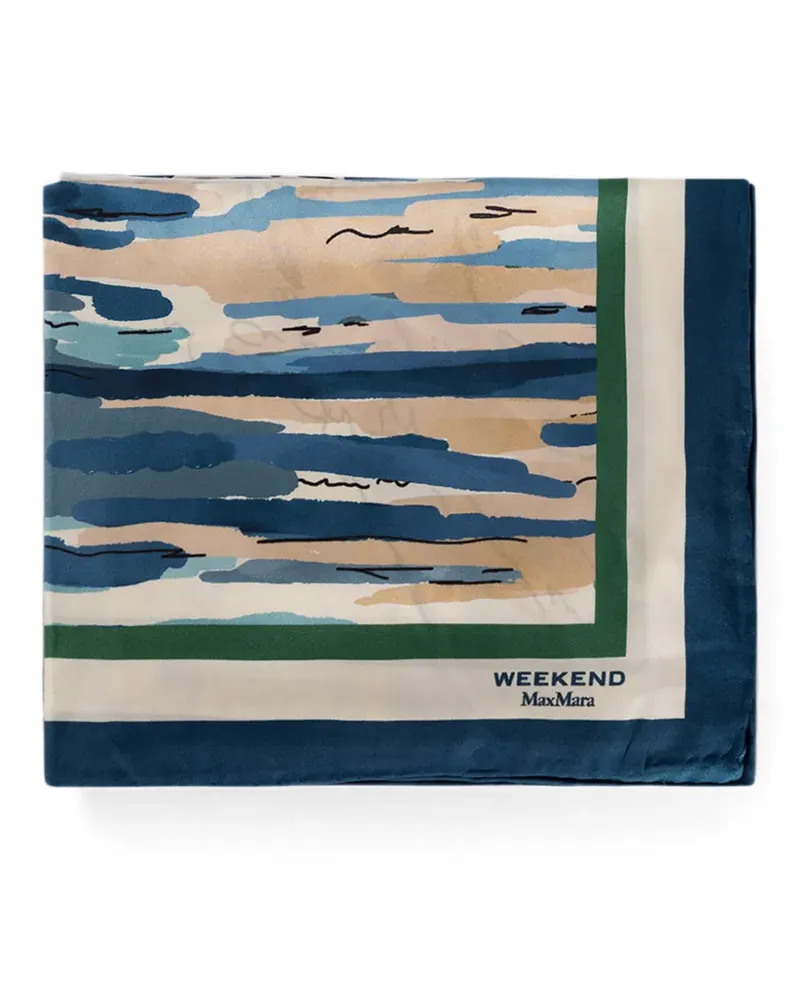 Max Mara graphic-print scarf - Blau Blau