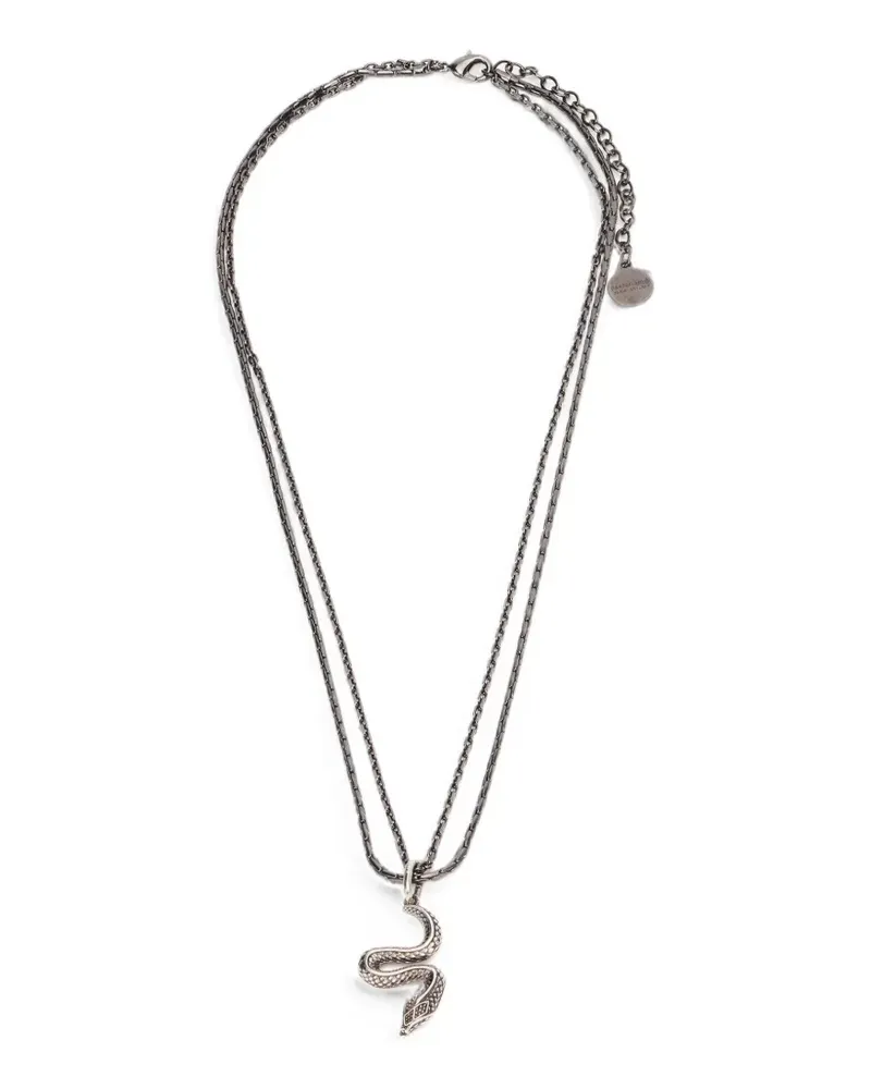 Roberto Cavalli snake-pendant necklace - Silber Silber