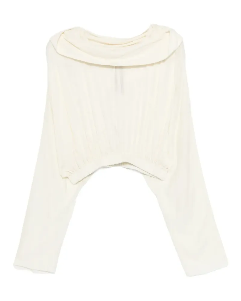 Rick Owens cowl-neck cropped top - Weiß Weiß