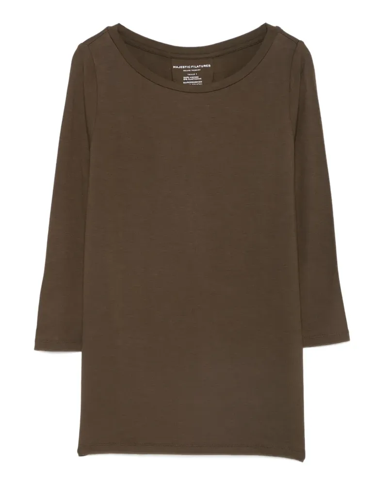 Majestic scoop-neck T-shirt - Braun Braun