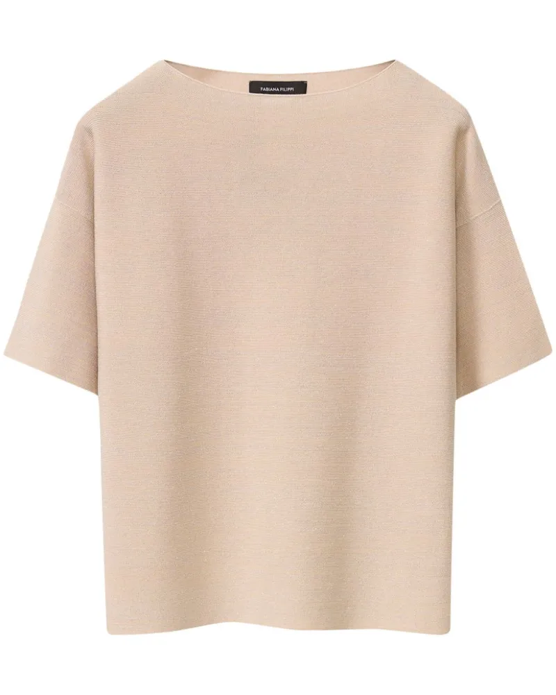 Fabiana Filippi T-Shirt mit Lurex-Detail - Rosa Rosa