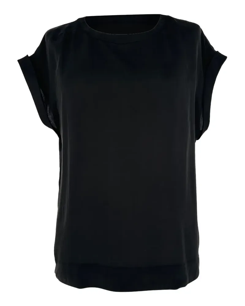 Theory Kurzärmelige Sorcha Bluse - Schwarz Schwarz