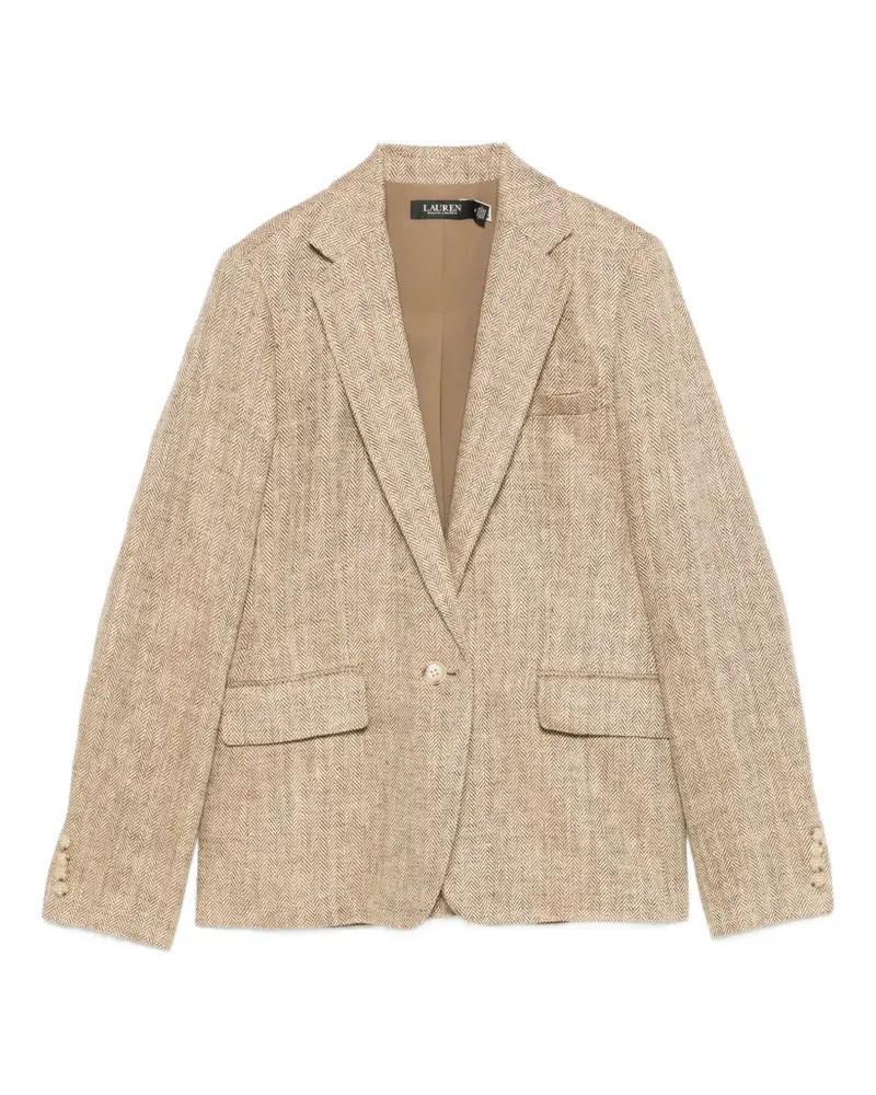 Ralph Lauren herringbone-pattern blazer - Nude Nude