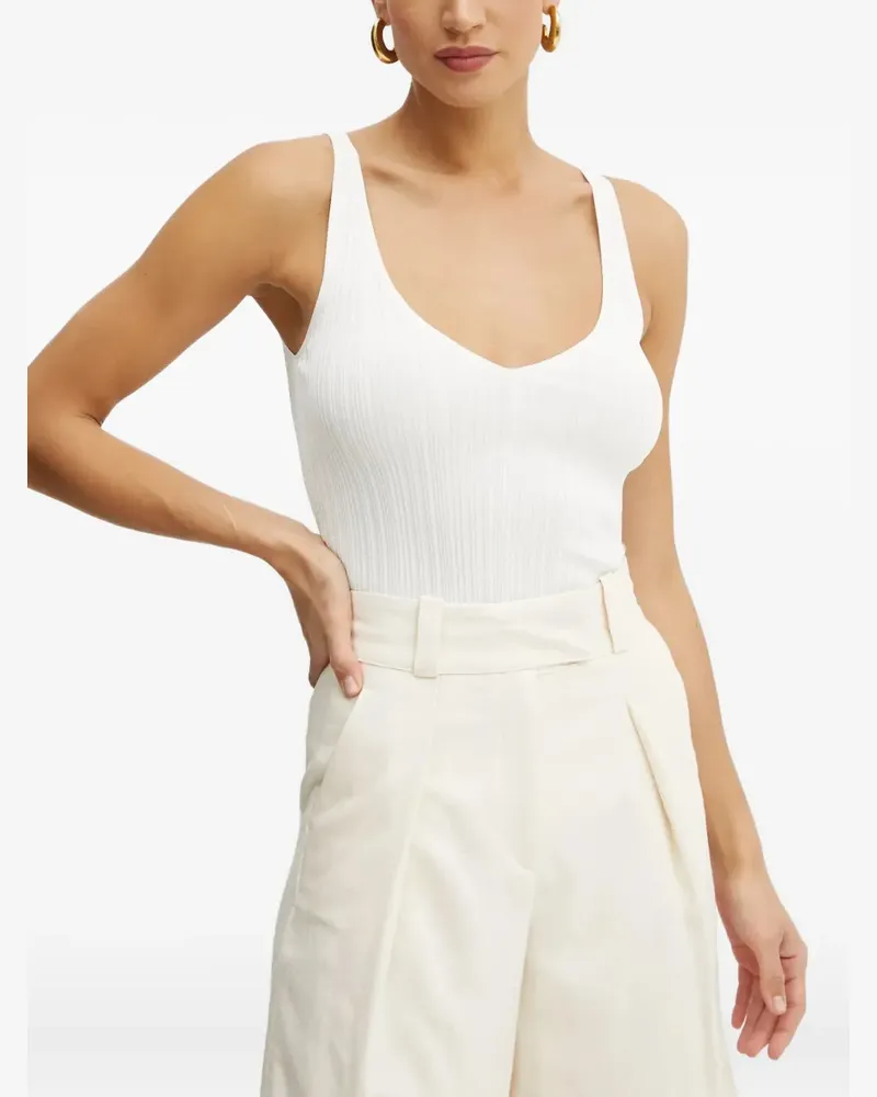 IVY & OAK Geripptes Tanktop mit V-Ausschnitt - Weiß Weiß