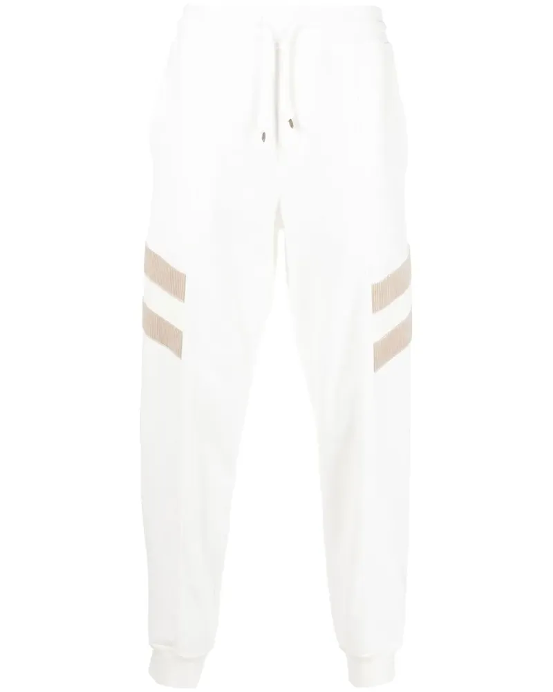 Brunello Cucinelli Gestreifte Jogginghose - Weiß Weiß