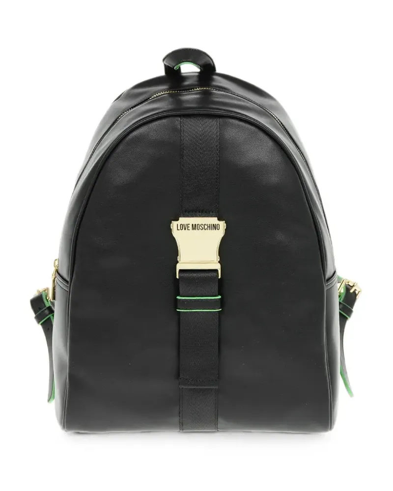 Moschino logo-buckle backpack - Schwarz Schwarz
