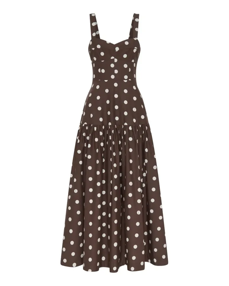 NICHOLAS Valeria polka dot midi dress - Braun Braun