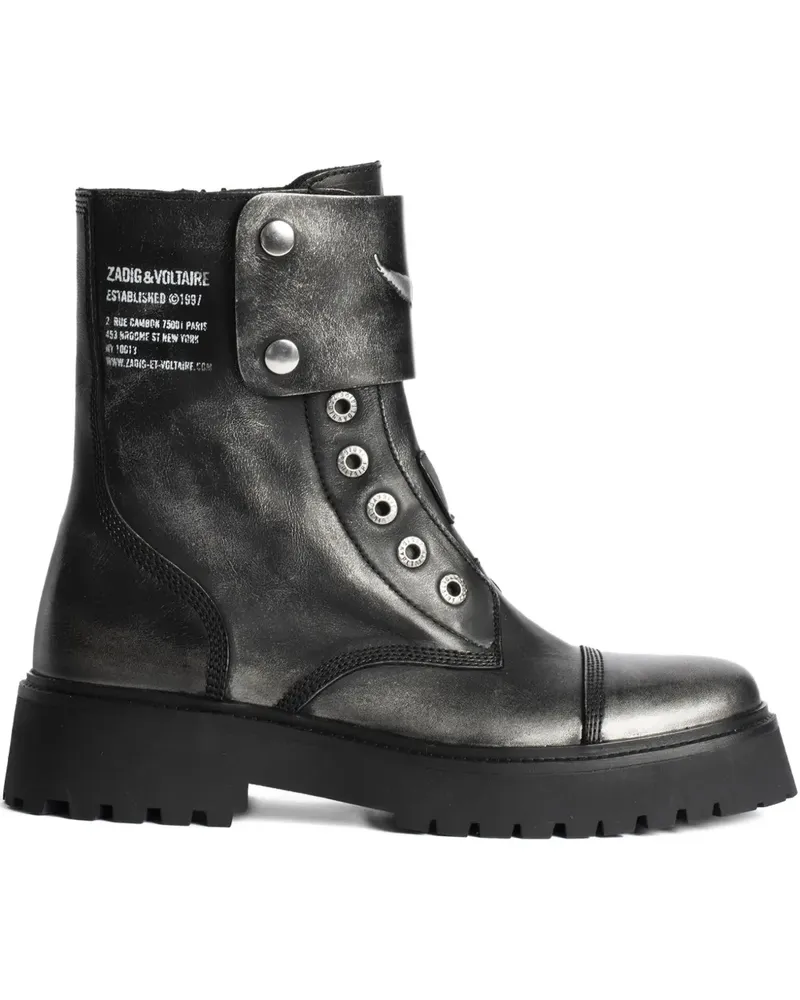 Zadig & Voltaire Bikerstiefel mit Schnürung - Schwarz Schwarz